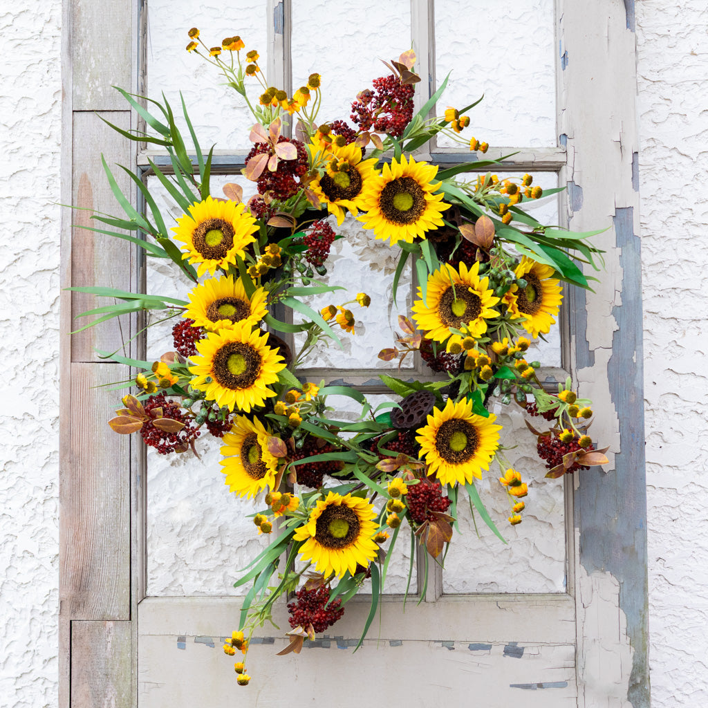 Sunflower Harvest Wreath Branches Designs