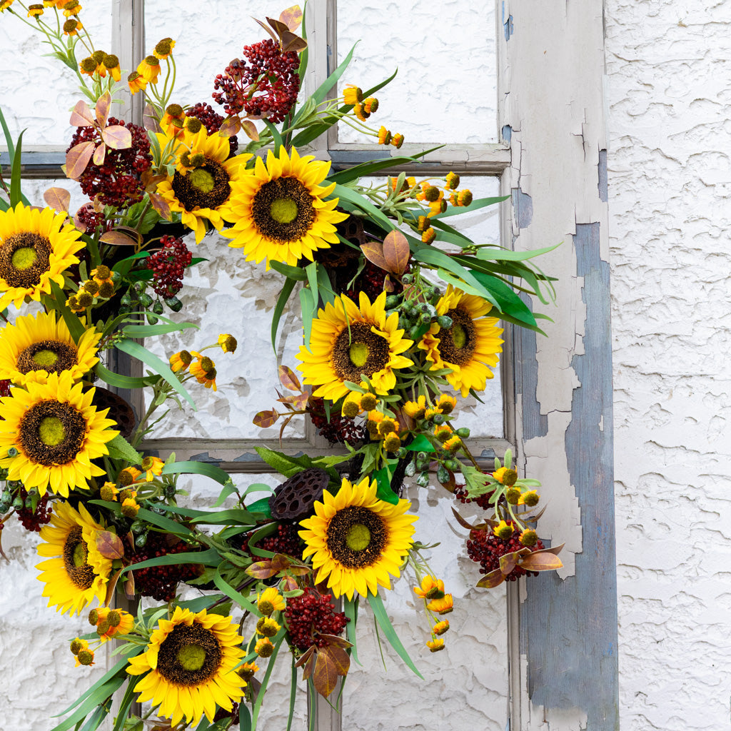 Sunflower Harvest Wreath Branches Designs