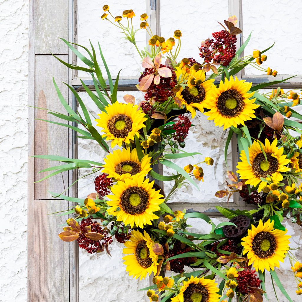Sunflower Harvest Wreath Branches Designs