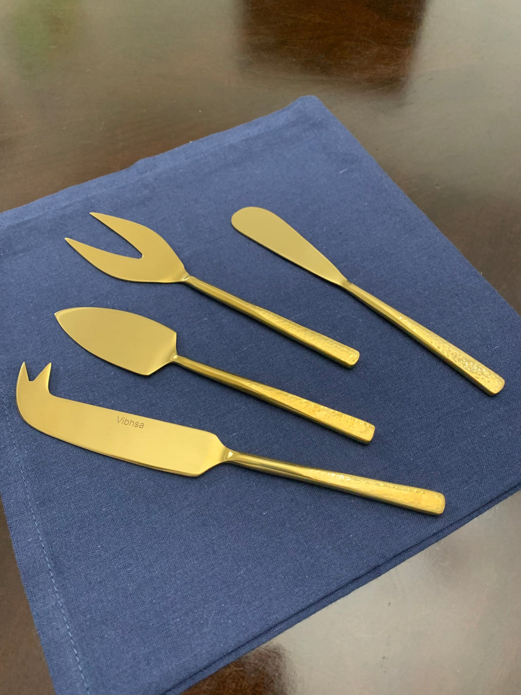 Cheese knives set of 4 Stainless Steel Hammered Vibhsa