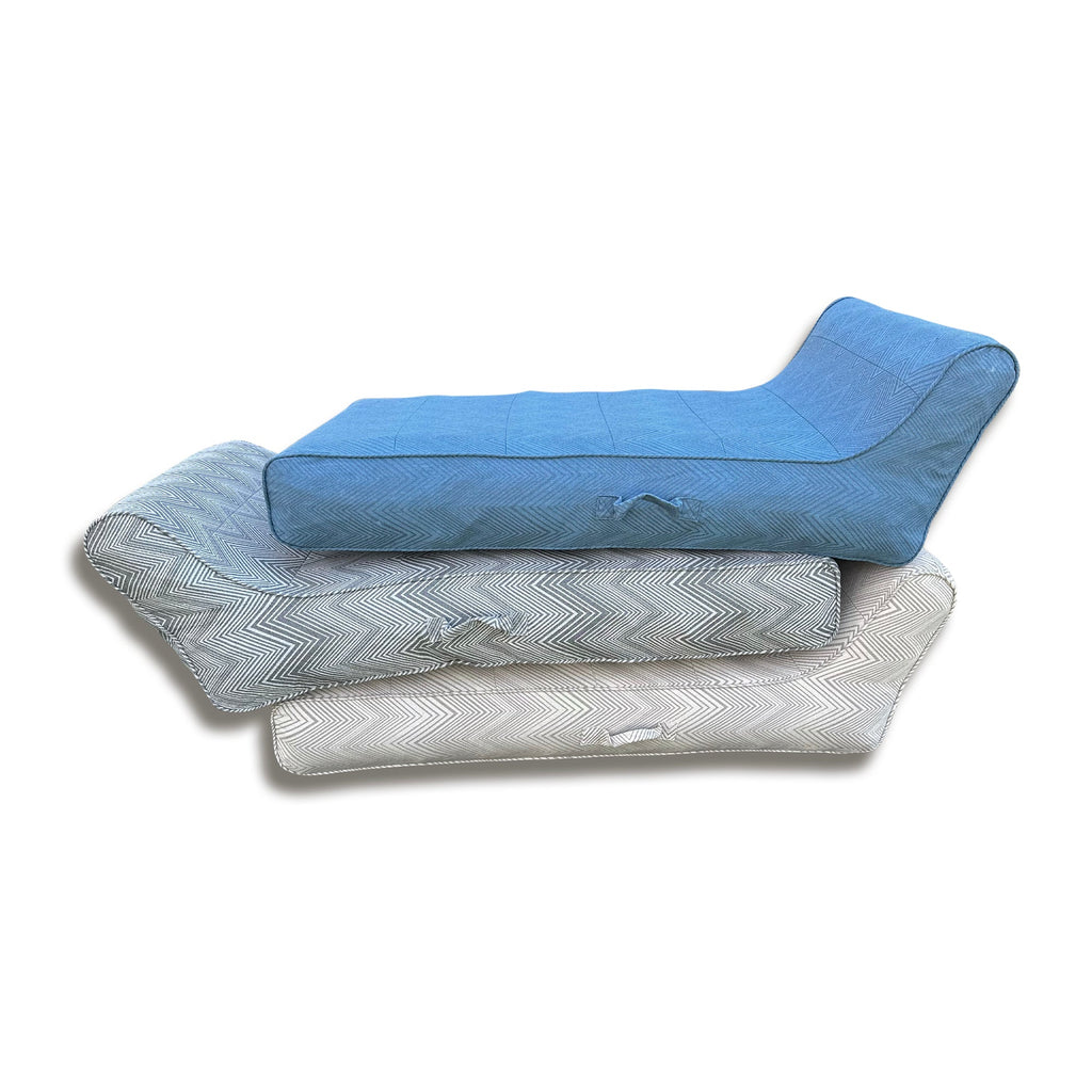 Luxe Linen-Like Inflatable Pool Lounge-Marine Zag Birch & Brie