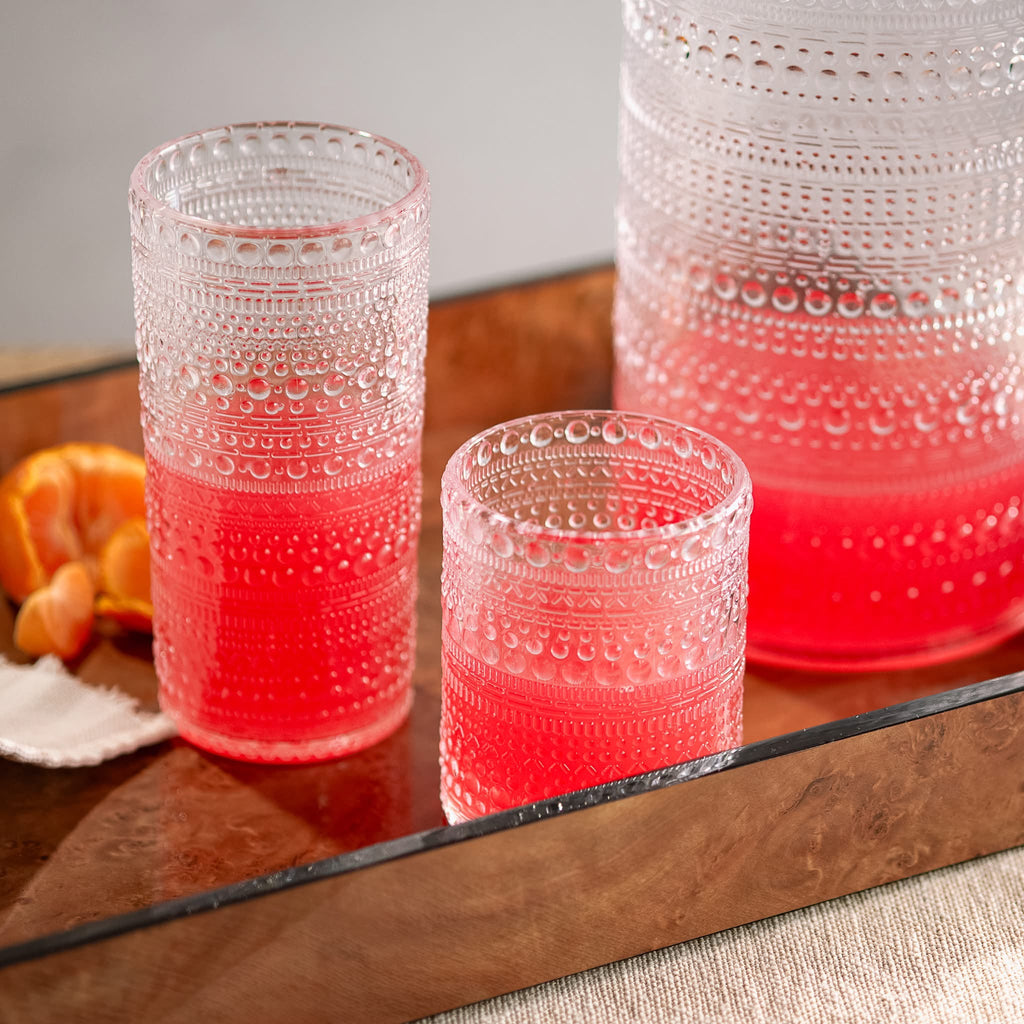 Clear Melamine Dot Pitcher Rust & Cinder