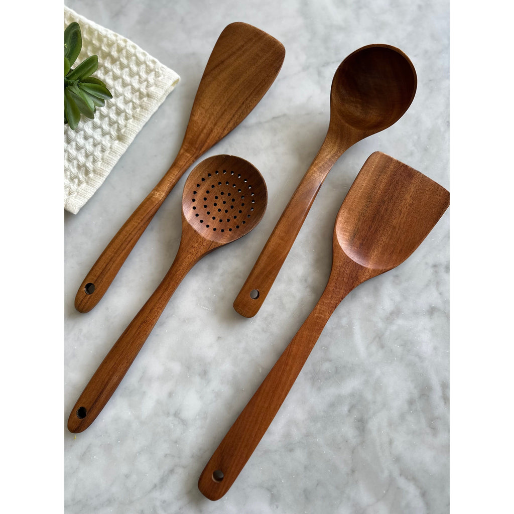 Nosara Teak Wood Kitchen Utensil Set Busa Designs