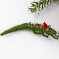 Felt Alligator with Santa Hat Branches Designs