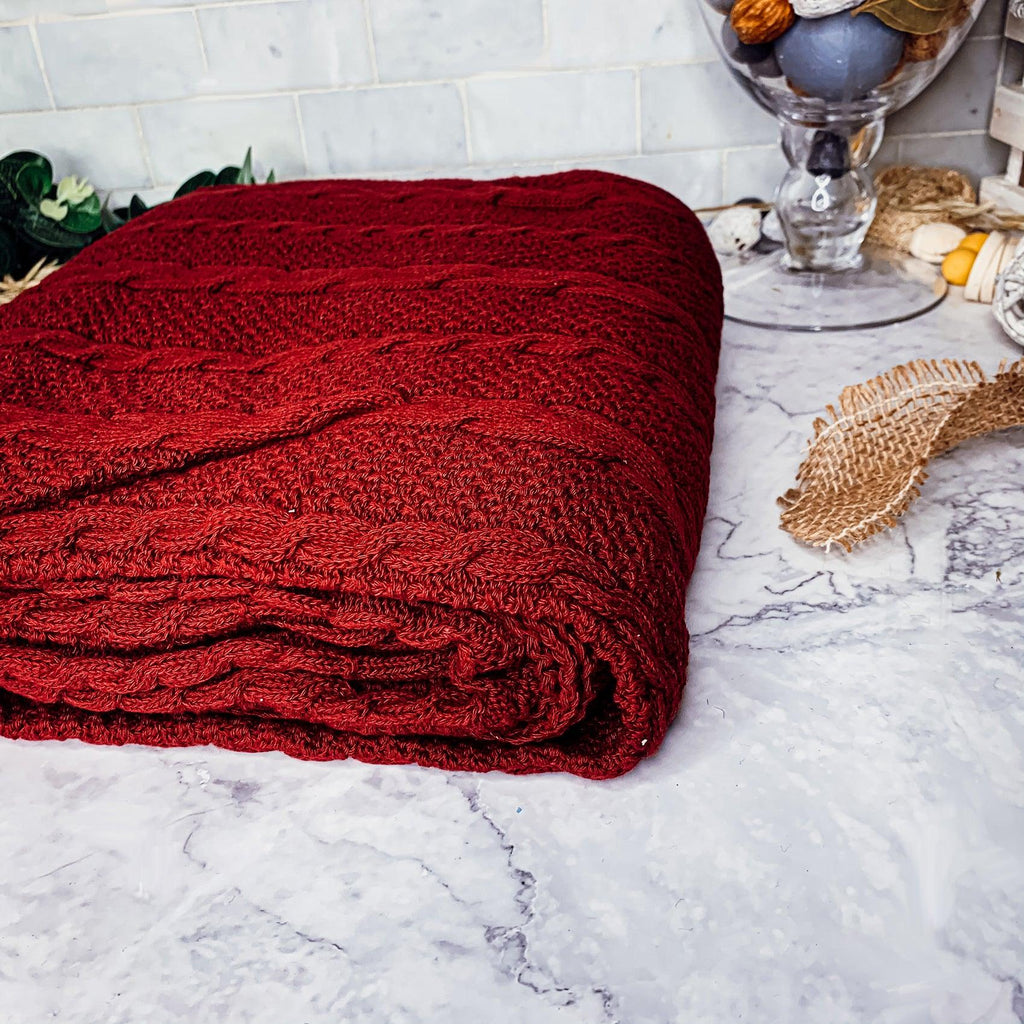 Claret Knit Sweater Throw Gia Roma