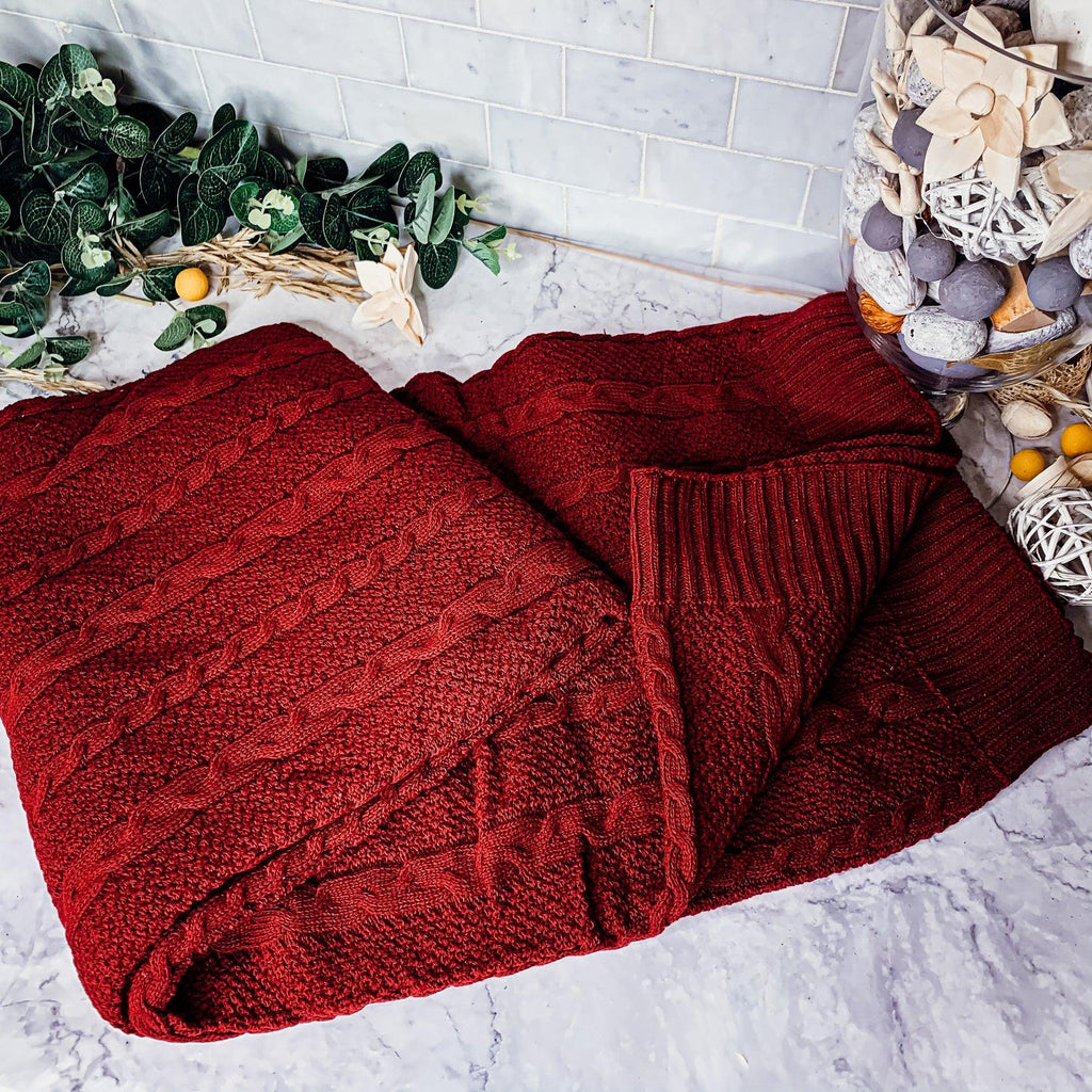 Claret Knit Sweater Throw Gia Roma