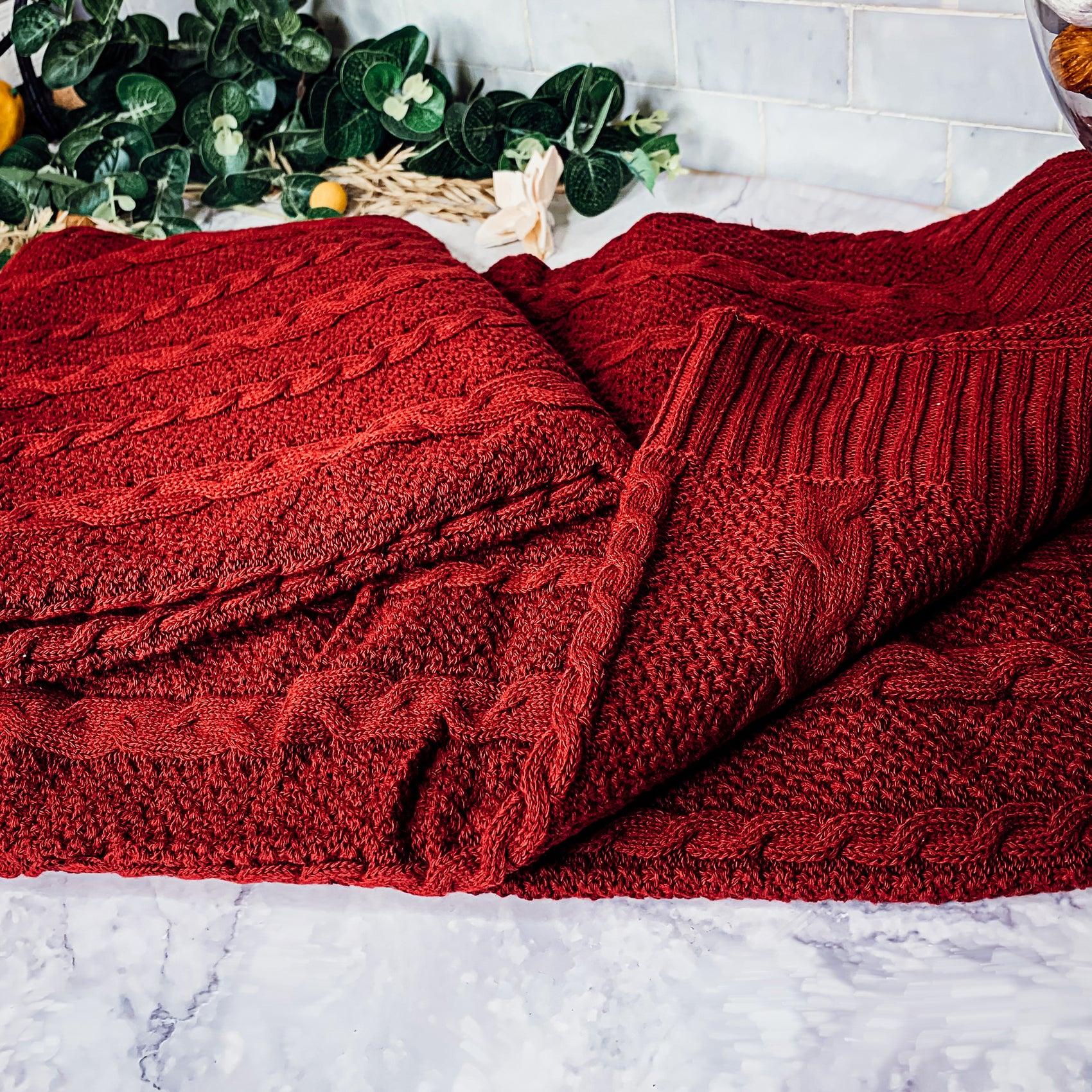 Claret Knit Sweater Throw Gia Roma