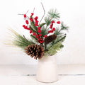 Mixed Pine with Pinecones Red Berries and Red Bell Spray Branches Designs