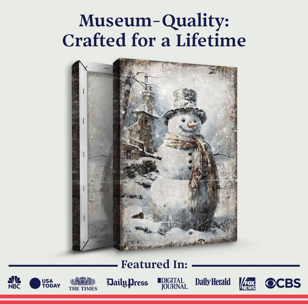 Vintage Snowman Christmas Wall Art II Tailored Canvases