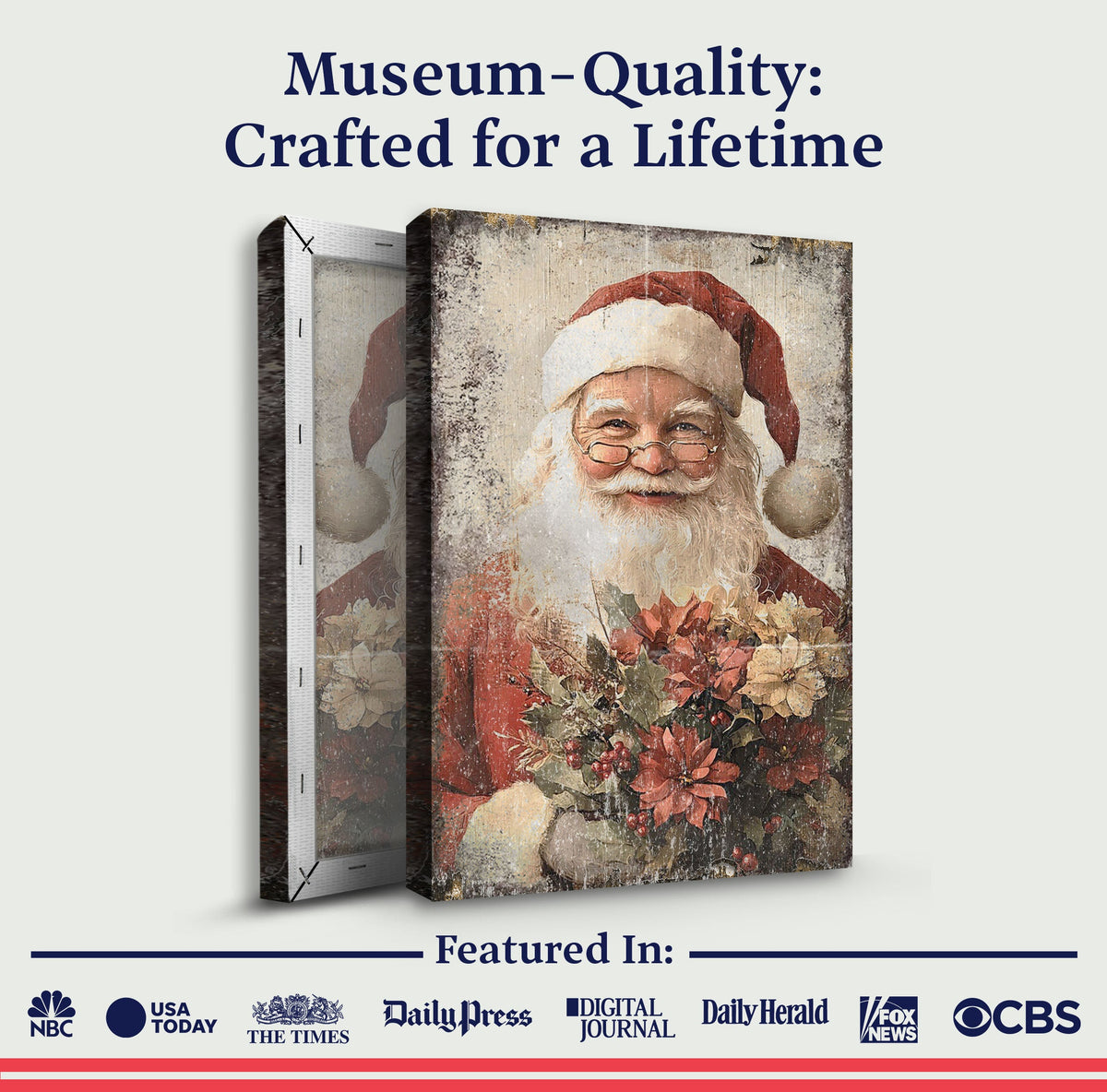 Vintage Christmas Santa Claus Wall Art Tailored Canvases