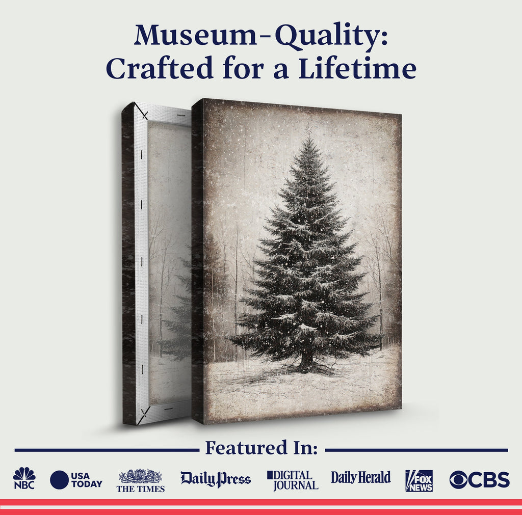 Vintage Christmas Tree Wall Art III Tailored Canvases