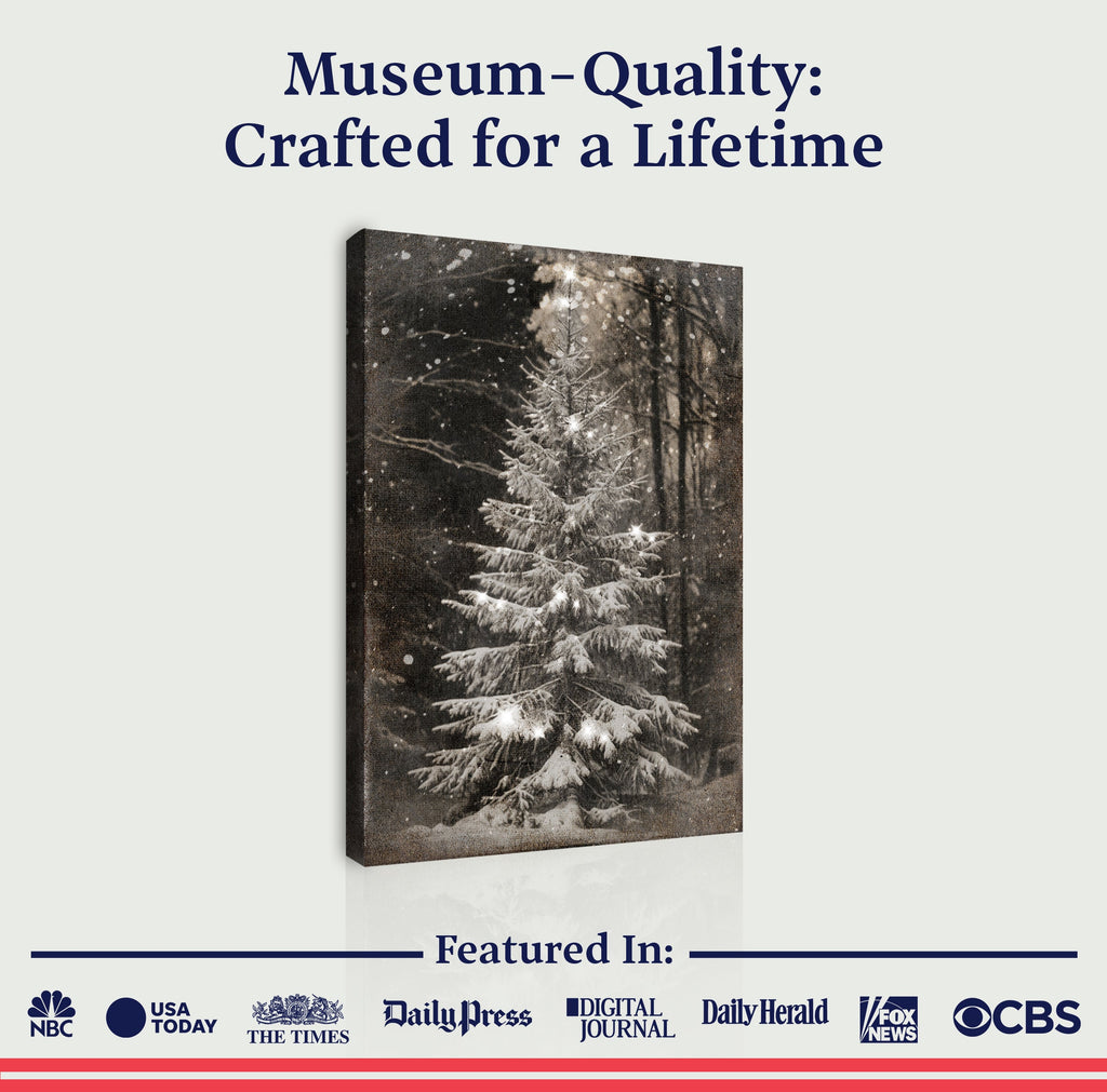 Vintage Christmas Tree Wall Art Tailored Canvases