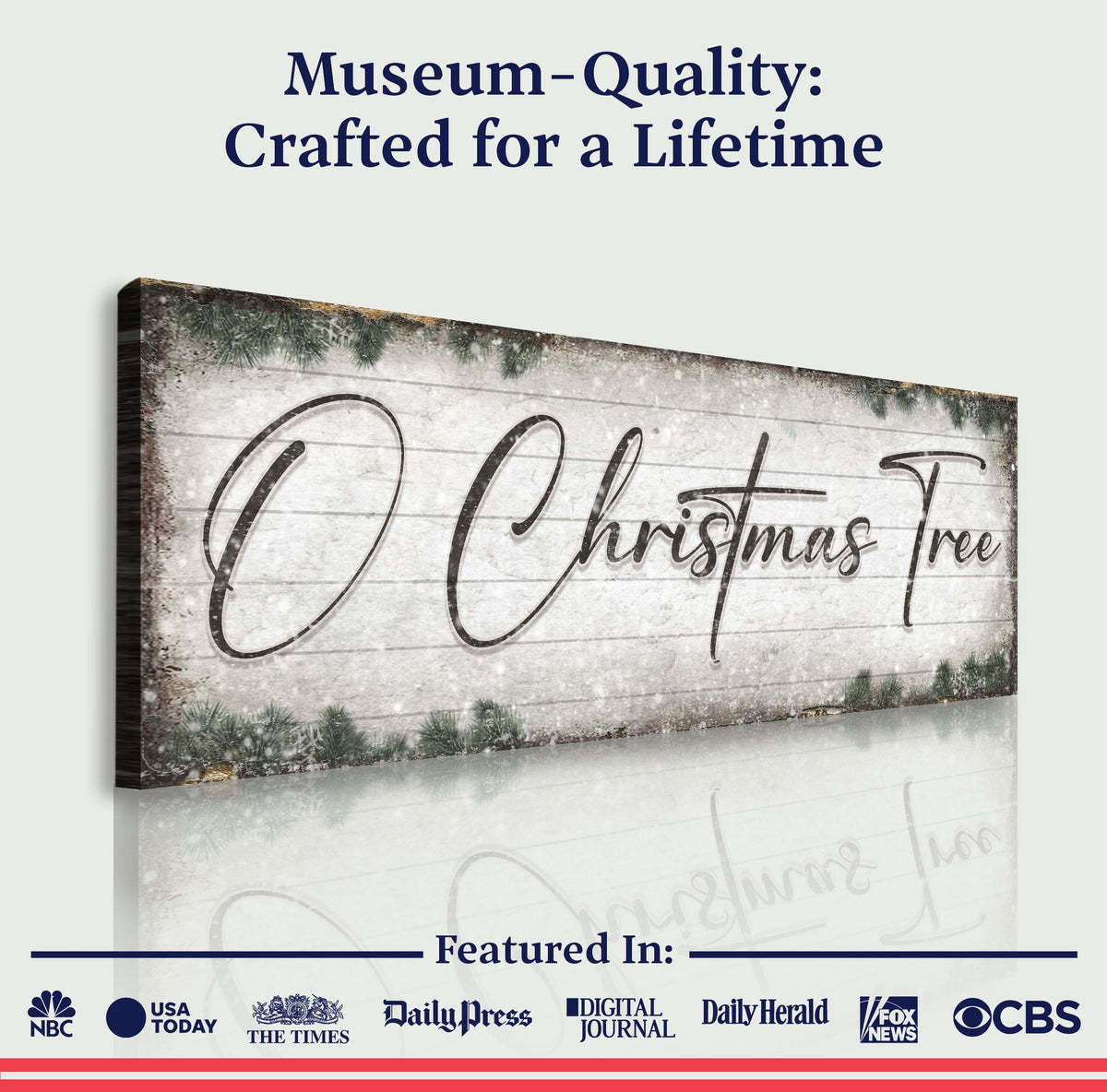 O Christmas Tree, Wood Christmas Sign Tailored Canvases