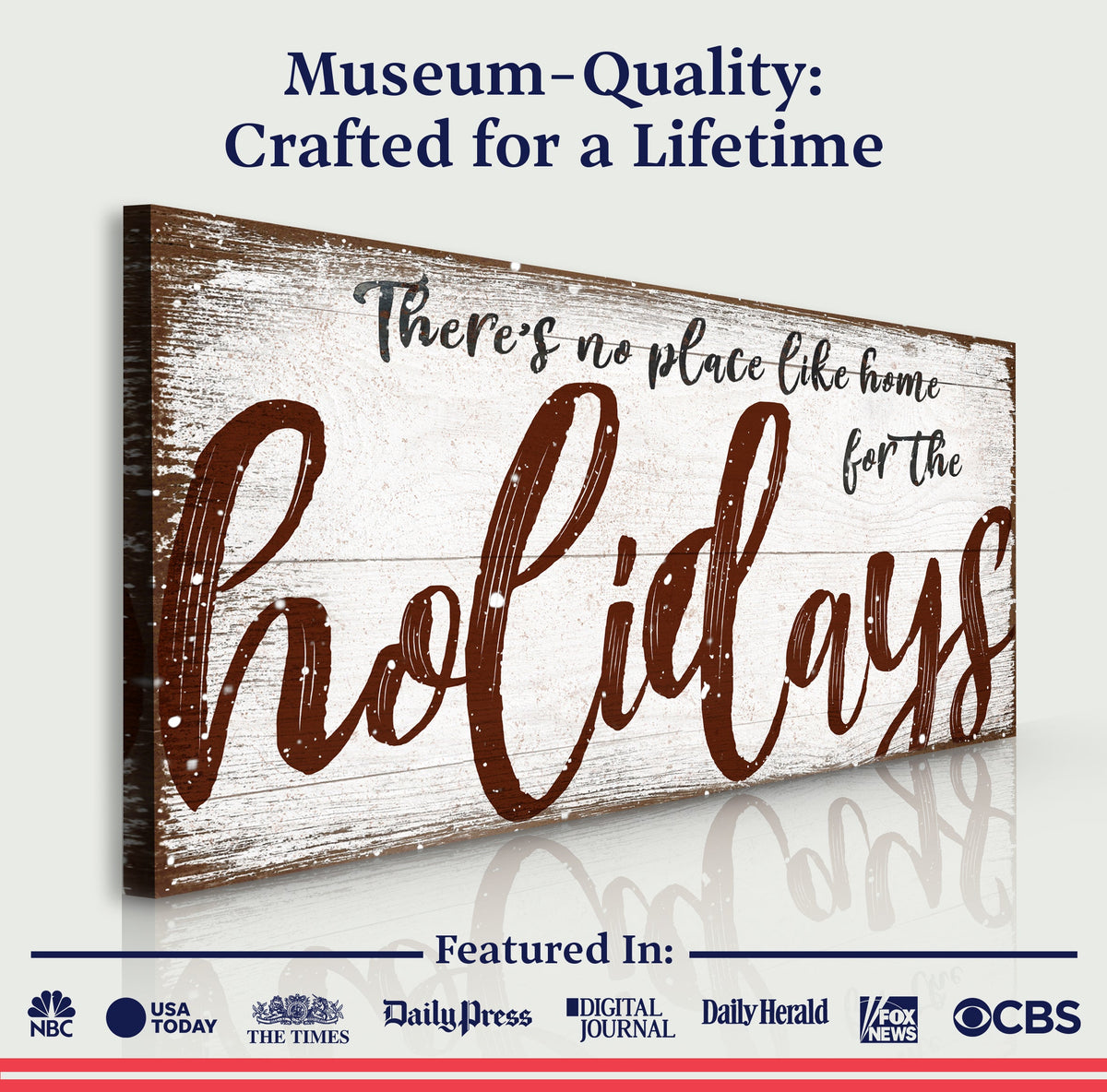 There's No Place Like Home for The Holidays Christmas Sign Tailored Canvases