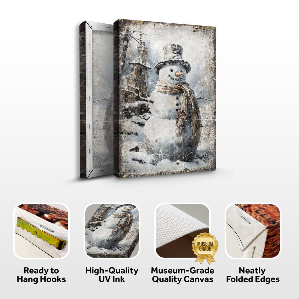 Vintage Snowman Christmas Wall Art II Tailored Canvases