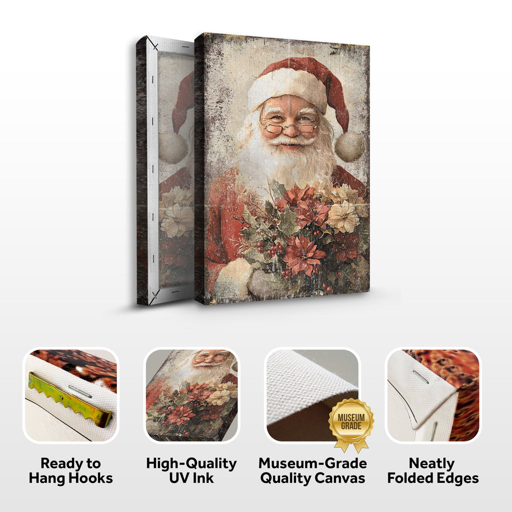 Vintage Christmas Santa Claus Wall Art Tailored Canvases