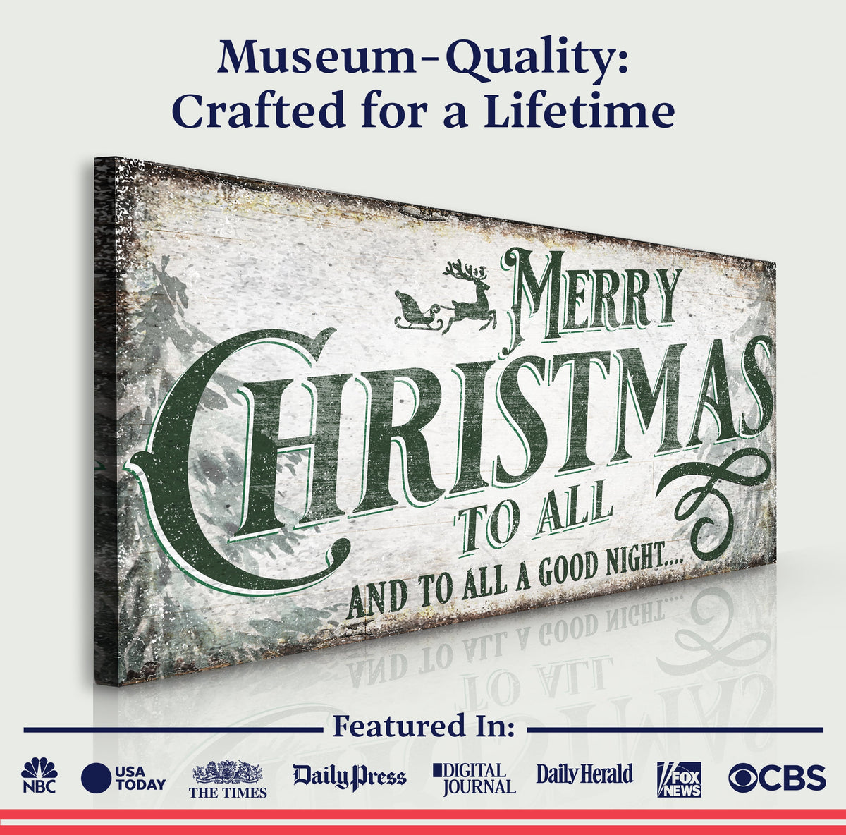 Merry Christmas To All And Goodnight Sign II Tailored Canvases