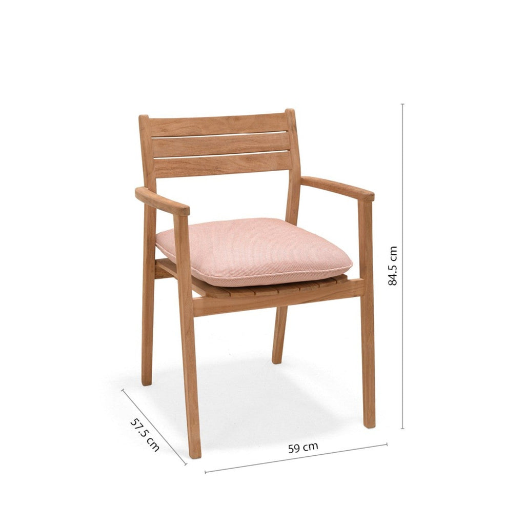 Jade Teak Stacking Armchair - Cushion Terracota LifestyleGarden US