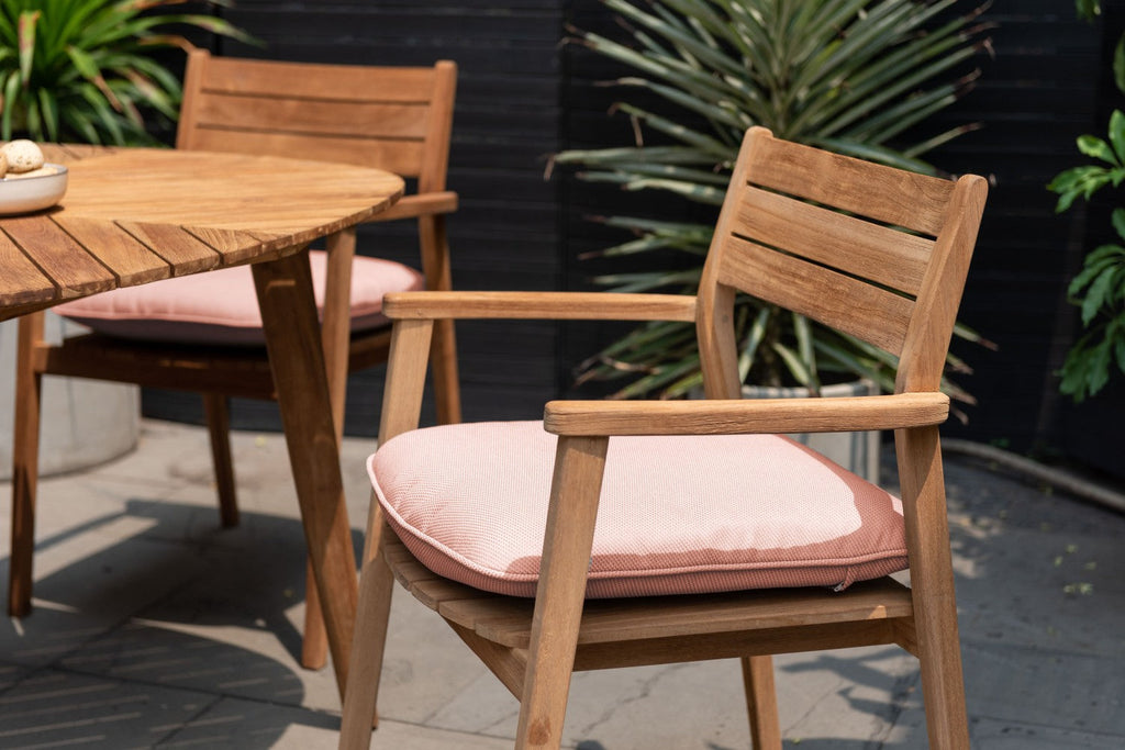 Jade Teak Stacking Armchair - Cushion Terracota LifestyleGarden US