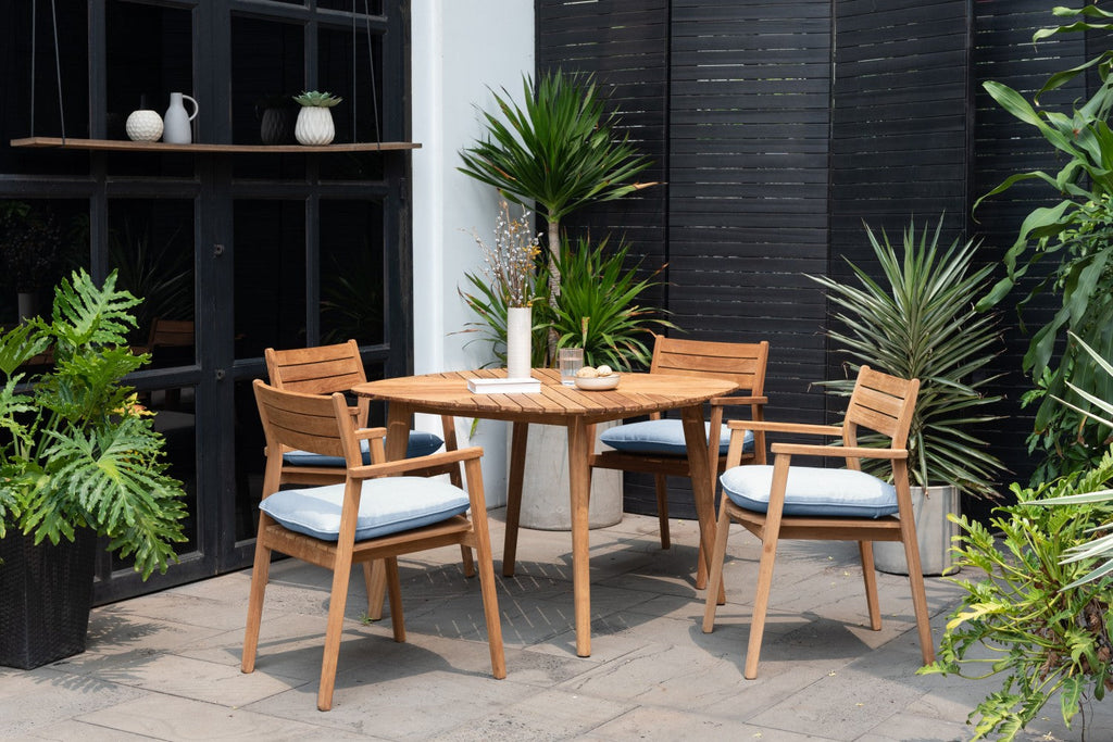 Jade Teak Stacking Armchair - Cushion Copen Blue LifestyleGarden US