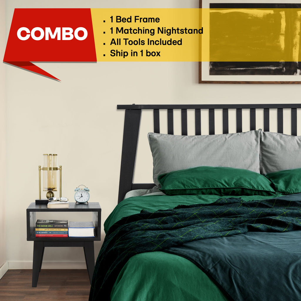 Kaylin Solid Wood Bed Frame Megsu