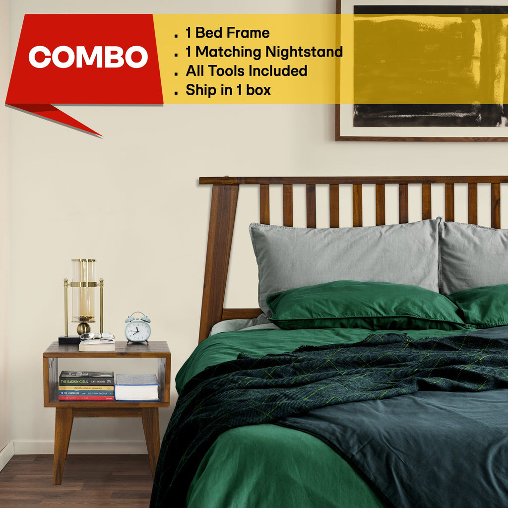 Kaylin Solid Wood Bed Frame Megsu