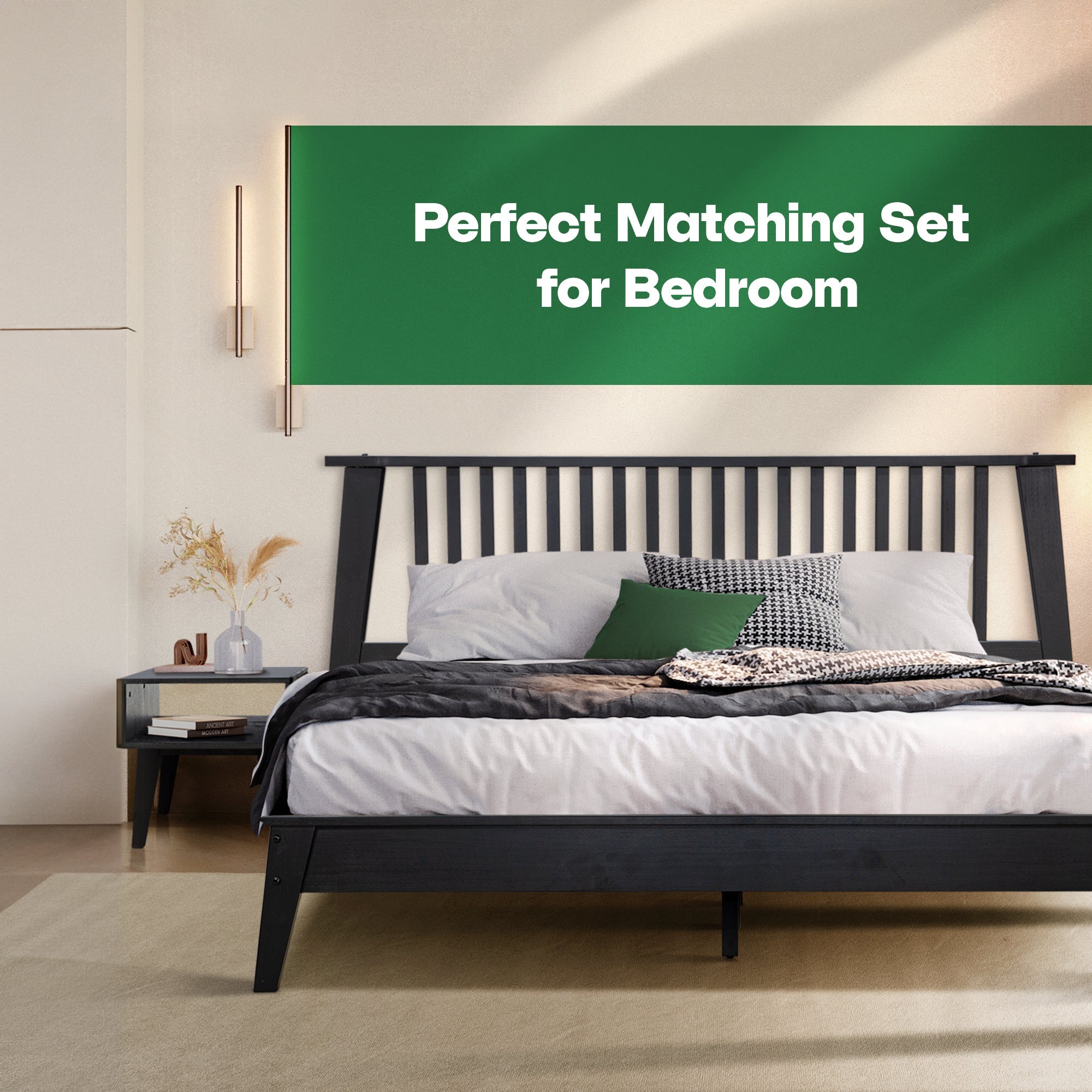 Kaylin Solid Wood Bed Frame Megsu