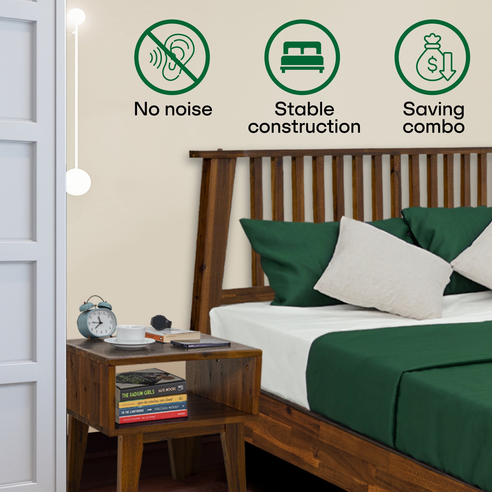 Kaylin Solid Wood Bed Frame Megsu