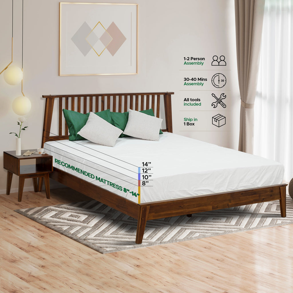 Kaylin Solid Wood Bed Frame Megsu
