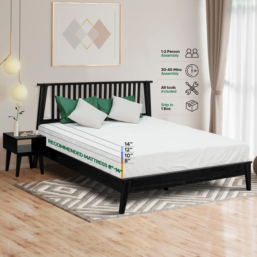 Kaylin Solid Wood Bed Frame Megsu