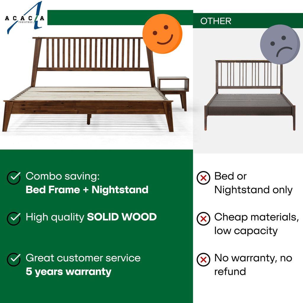 Kaylin Solid Wood Bed Frame Megsu