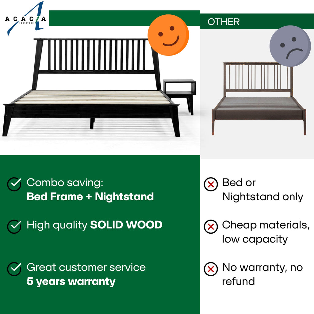 Kaylin Solid Wood Bed Frame Megsu