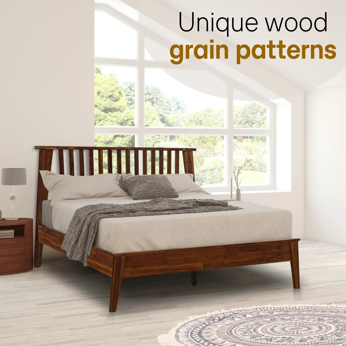 Kaylin Solid Wood Bed Frame Megsu