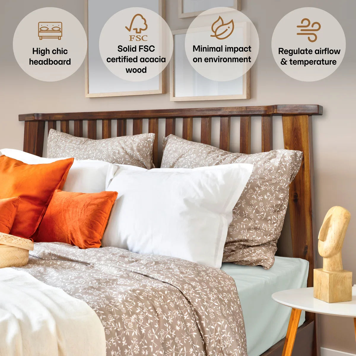 Kaylin Solid Wood Bed Frame Megsu