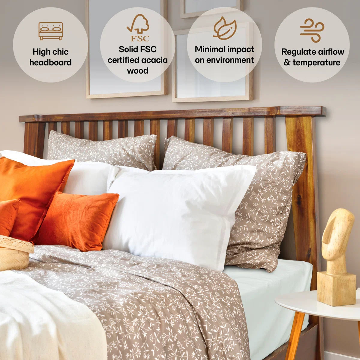 Kaylin Solid Wood Bed Frame Megsu
