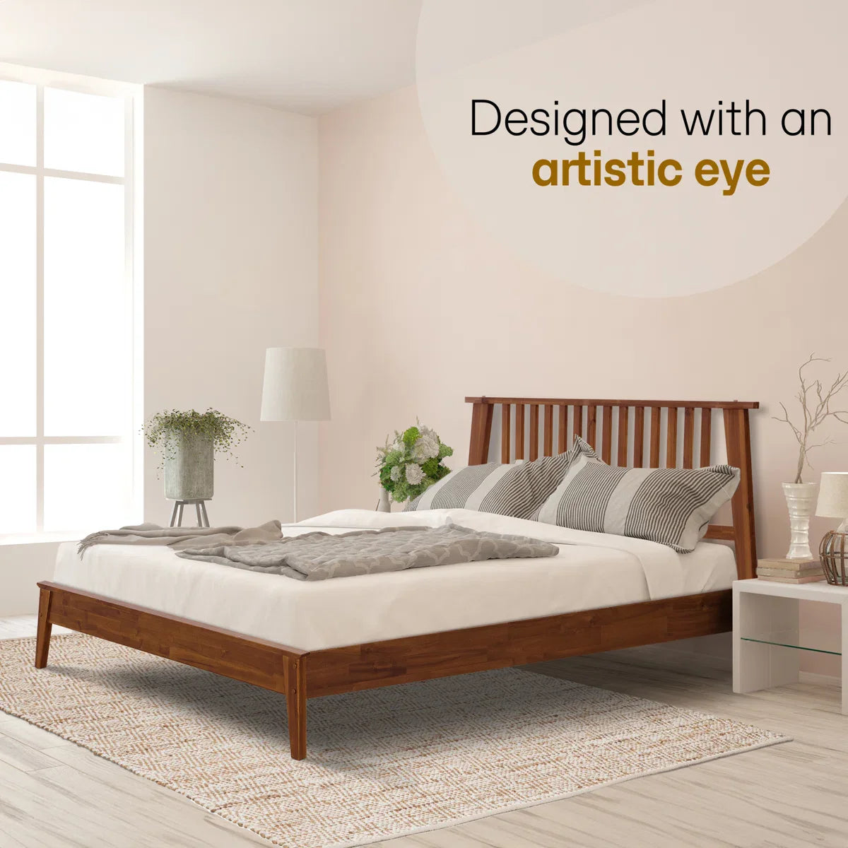 Kaylin Solid Wood Bed Frame Megsu