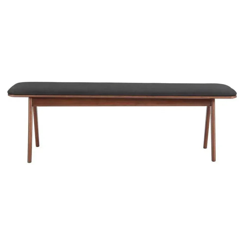 Kazwali Wood Black and Walnut Bench LOOMLAN