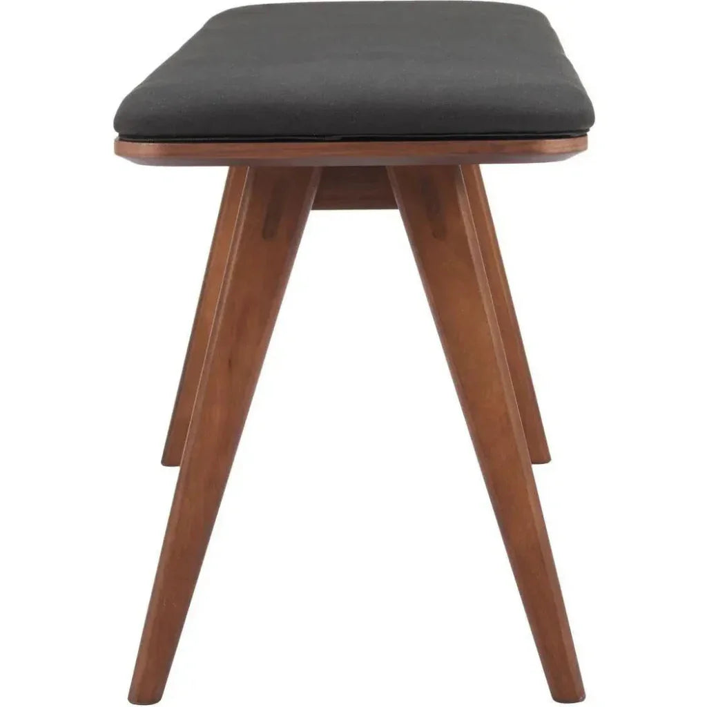 Kazwali Wood Black and Walnut Bench LOOMLAN