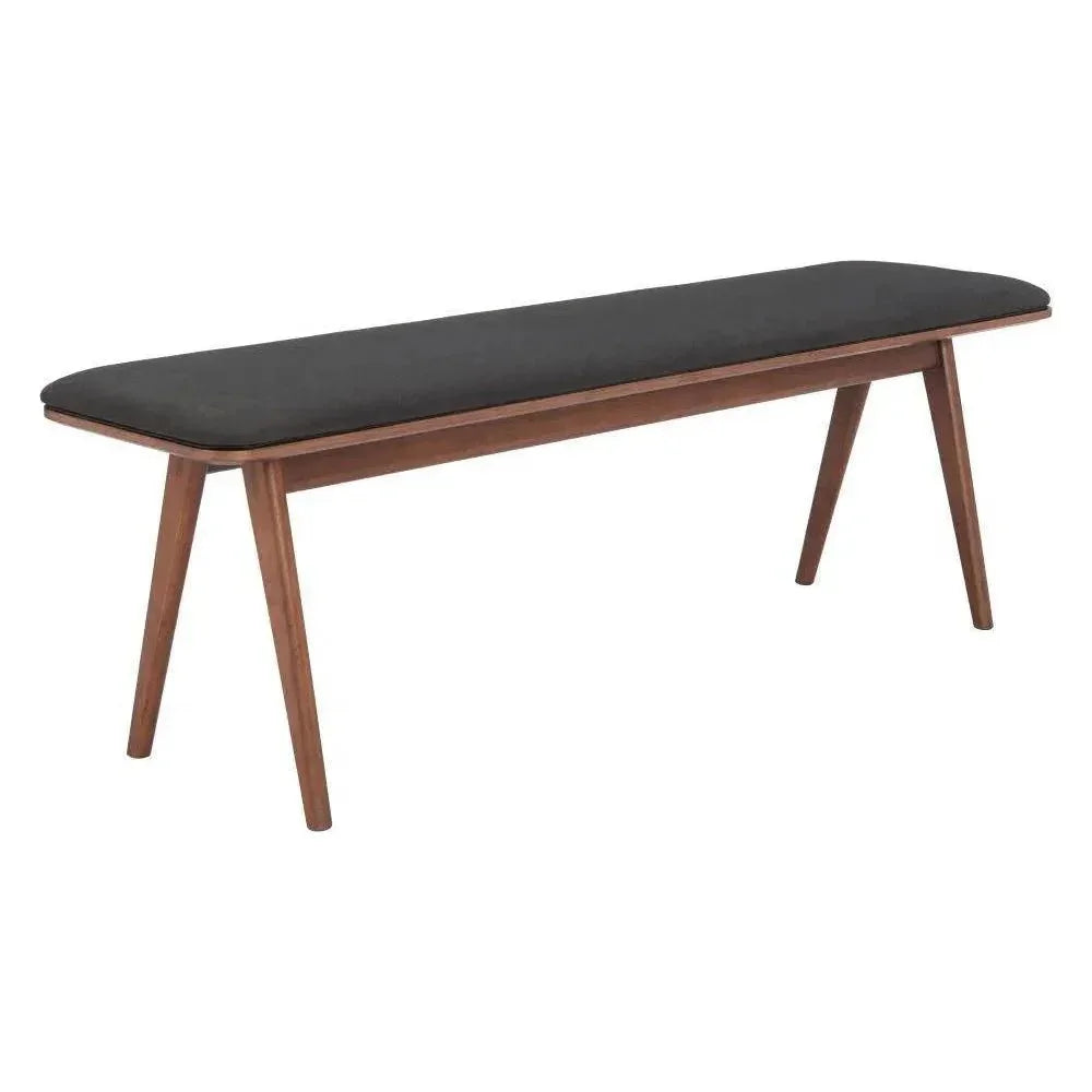 Kazwali Wood Black and Walnut Bench LOOMLAN
