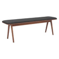 Kazwali Wood Black and Walnut Bench LOOMLAN