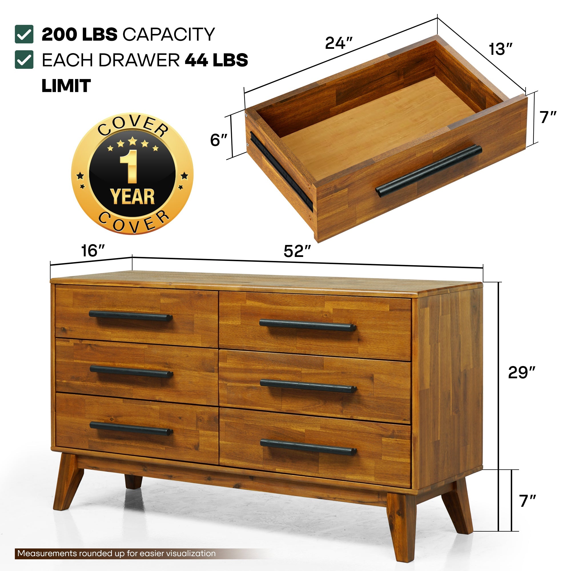 Legacy Solid Wood Dresser Megsu