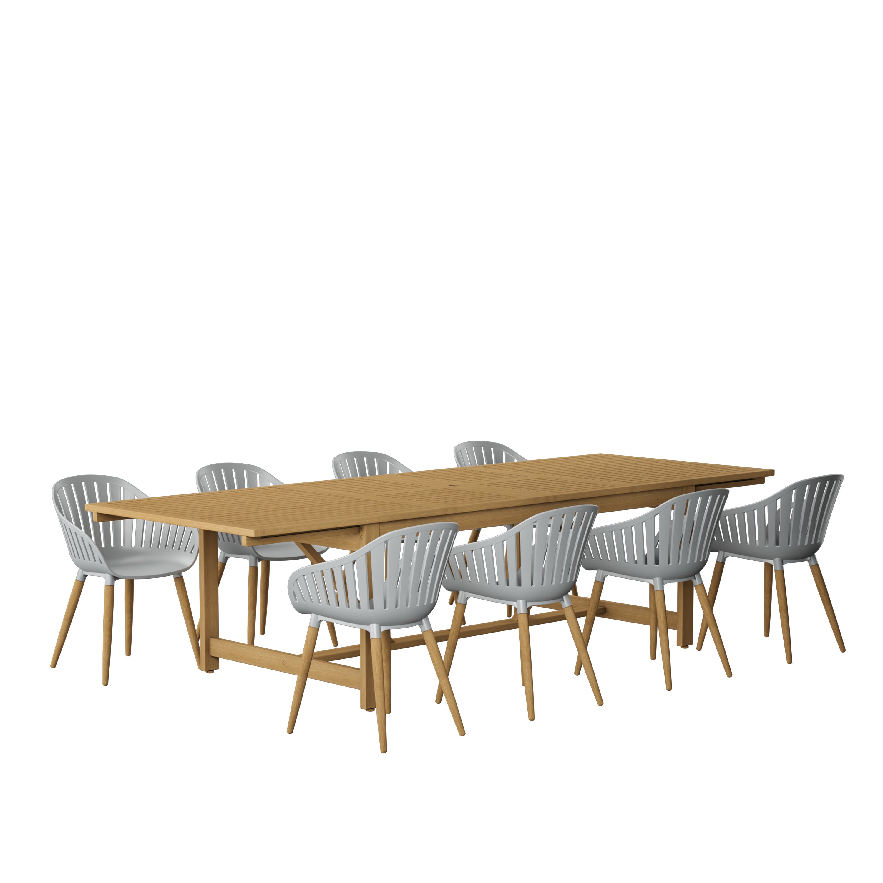 Leyland Table and Nassau Grey Armchairs Dining Set LifestyleGarden US