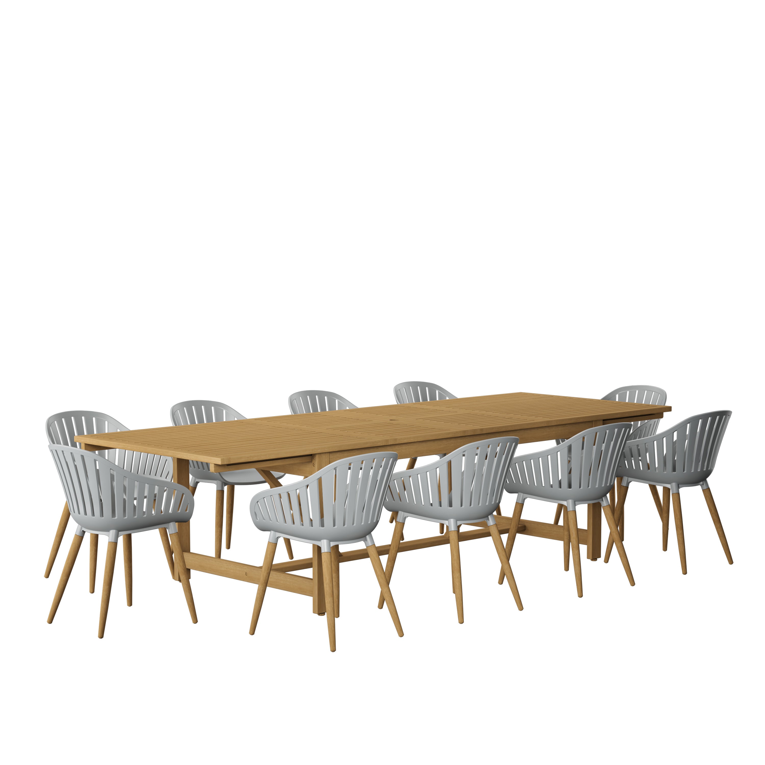 Leyland Table and Nassau Grey Armchairs Dining Set LifestyleGarden US
