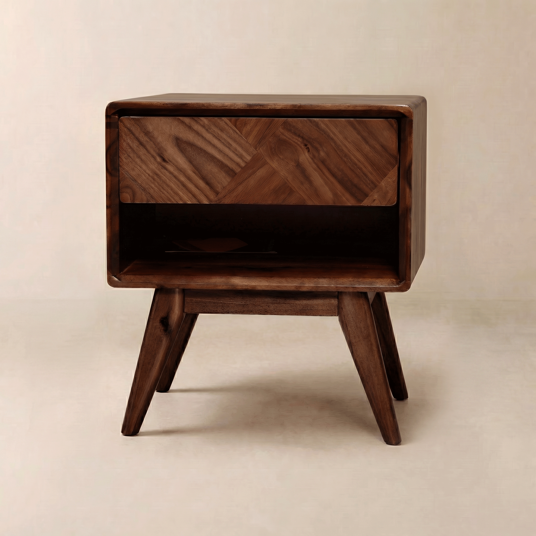 Laden Handcrafted Solid Wood Nightstand Megsu