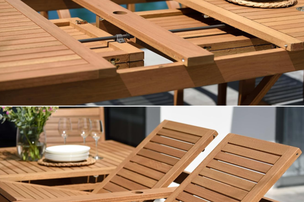 Leyland Table and 8 Chamonix Armchair Dining Set LifestyleGarden US