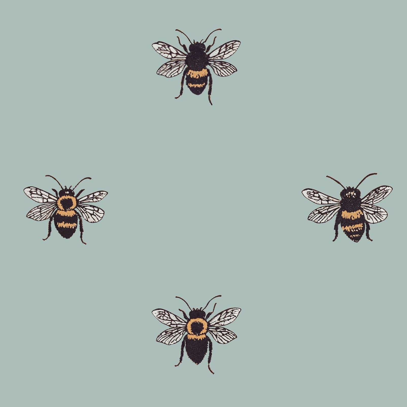 Life of Bees (Blue) Wallpaper WALL BLUSH