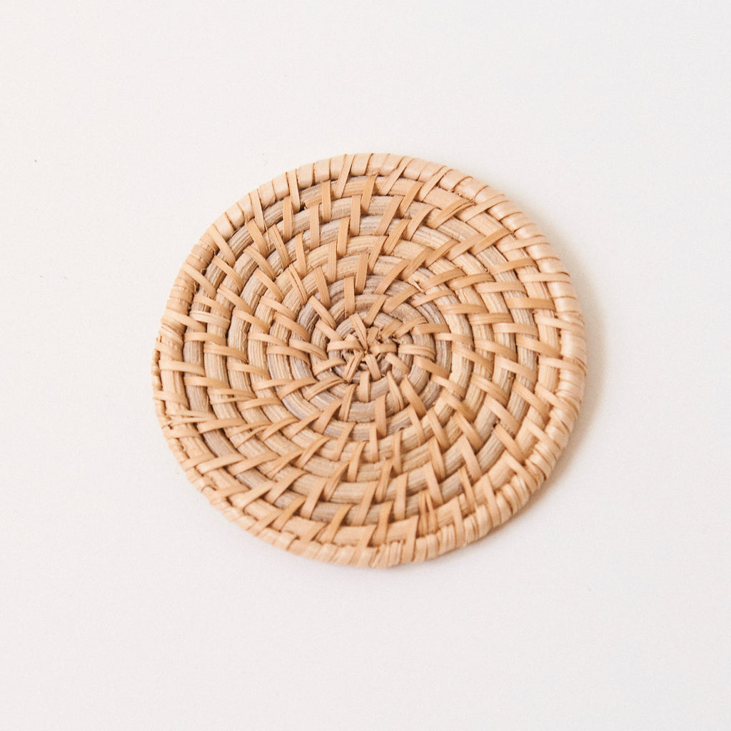 Laguna Woven Rattan Coasters, Set of 2