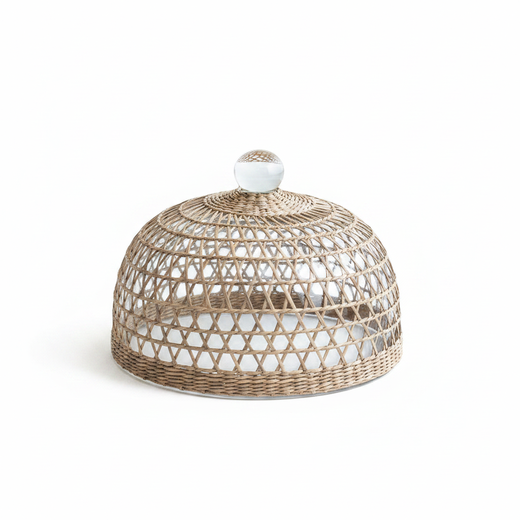 Seagrass Cage Serveware Cloche Tea + Linen