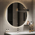SILK Round LED Bathroom Mirror for Wall, Irregular LED Mirror with Anti-Fog, 3-Color Adjustal, Dimmable, backlit&frontlit, Explosion-Proof MIRRORONS