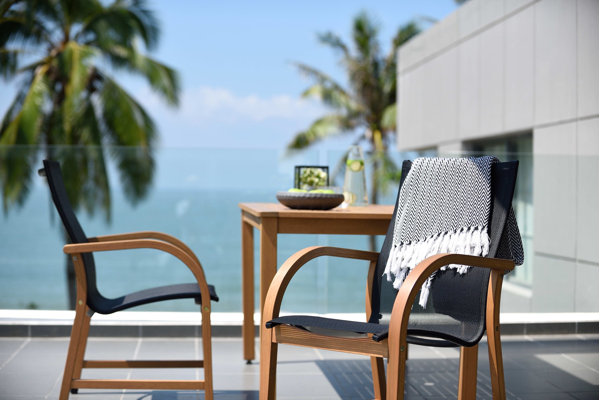 Orlando Wood Table and Manhattan Black Dining Set LifestyleGarden US